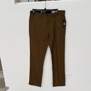 Volcom Men's Tan Checkered Chinos